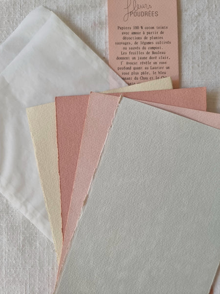 Lot 4 papiers teints Fleurs Poudrées- Le Chou