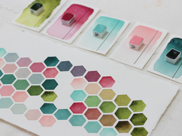 Set de 5 demi-godets d'aquarelle, Mirglis x Les Couleurs VF