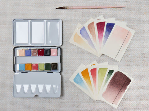 Les Complices d'Ondine, set de 12 demi-godets d'aquarelle