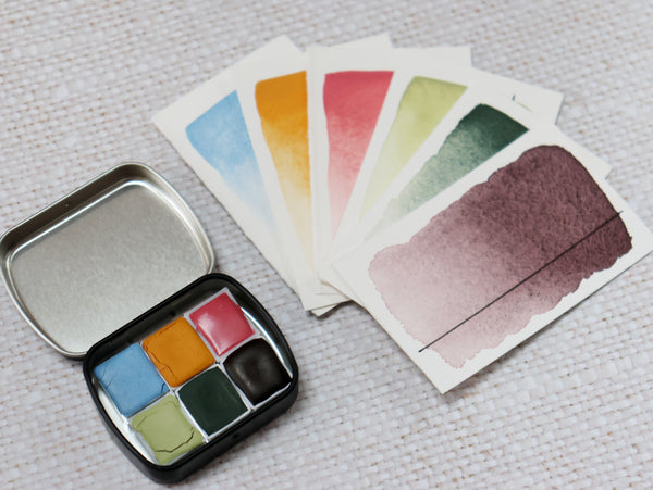 Les Essentielles d'Ondine, set de 6 demi-godets d'aquarelle