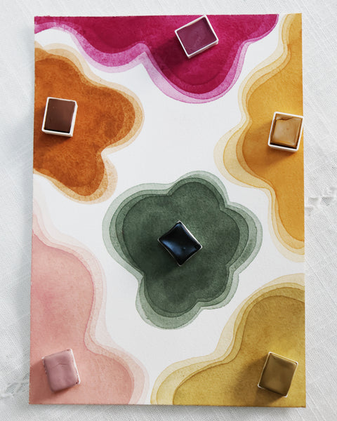 Ballade d'Automne, set de 6 demi-godets d'aquarelle