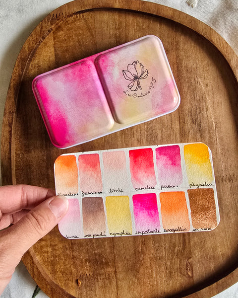 La Palette Rose et Jaune, 12 demi-godets