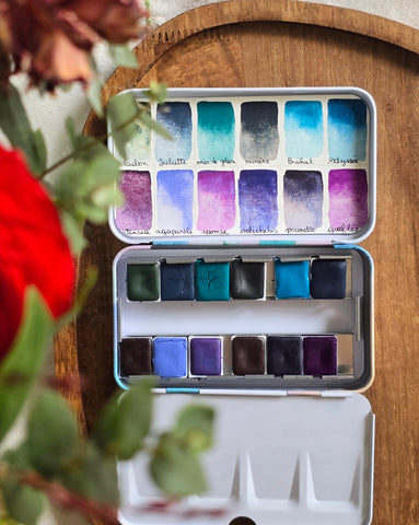 La Palette Turquoise et Violette, 12 demi-godets