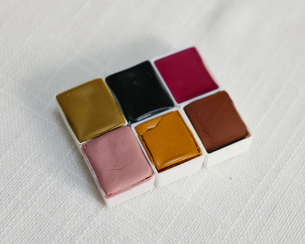 Ballade d'Automne, set de 6 demi-godets d'aquarelle
