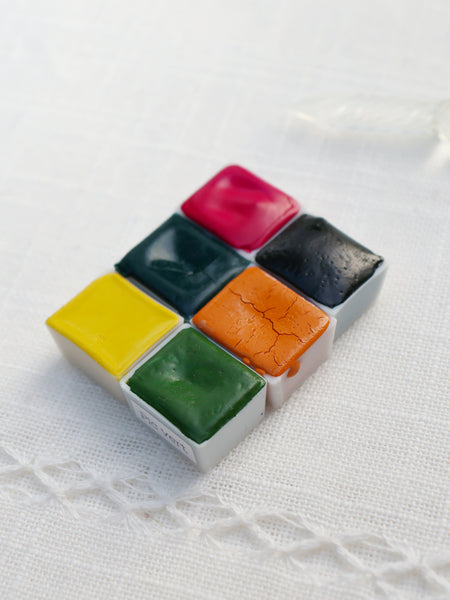 Jenni x Les Couleurs VF, set de 6 demi-godets d'aquarelle