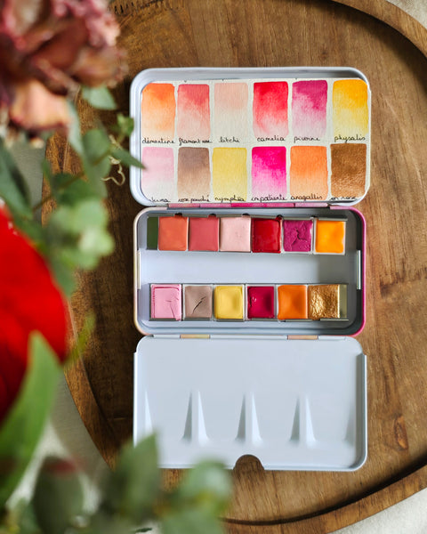 La Palette Rose et Jaune, 12 demi-godets